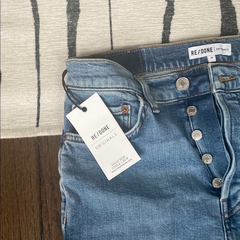 Re/Done High Rise Ankle Crop Jeans - Picture 5 of 9